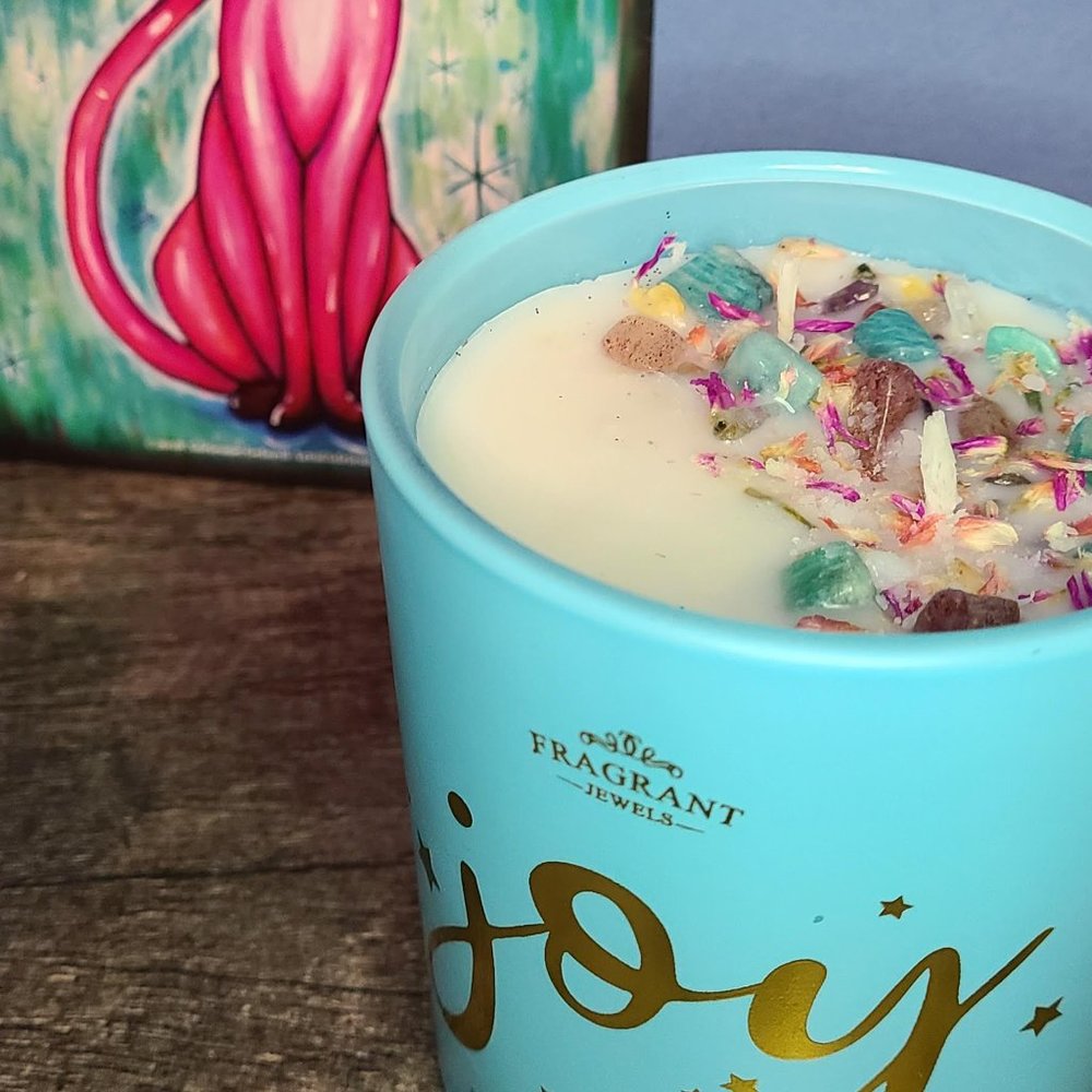 Fragrant Jewels Candle - Choose Joy! Collection - Ringless - with Crystals